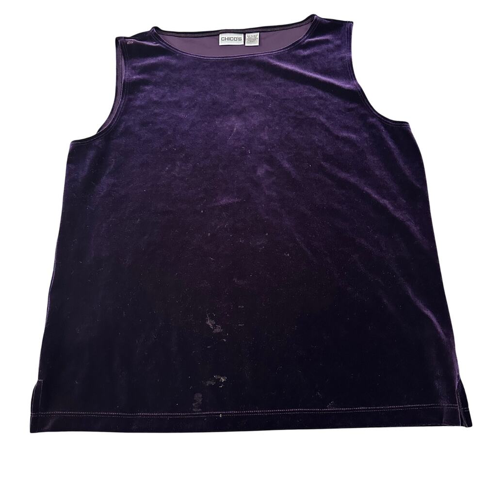 CHICO'S Women's Basic Velvet Dynasty Tank Top Size 3 In Purple